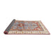 Sideview of Abstract Desert Sand Beige Geometric Rug, abs3259