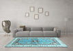 Machine Washable Geometric Light Blue Traditional Rug in a Living Room, wshabs3259lblu