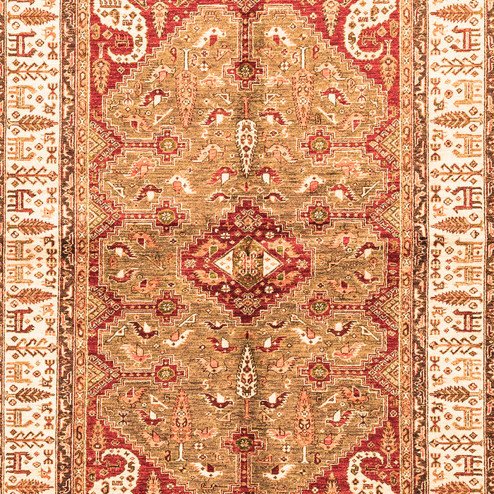 Machine Washable Geometric Orange Traditional Area Rugs, wshabs3259org