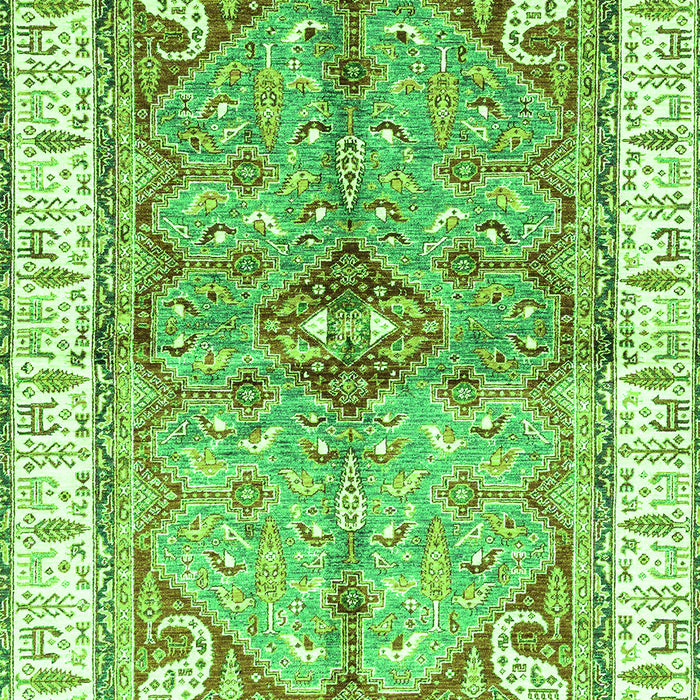 Machine Washable Geometric Green Traditional Area Rugs, wshabs3259grn