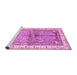 Sideview of Machine Washable Geometric Pink Traditional Rug, wshabs3259pnk