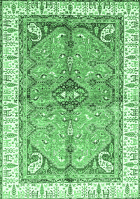 Geometric Emerald Green Traditional Rug, abs3259emgrn