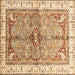 Square Geometric Brown Traditional Rug, abs3259brn