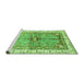 Sideview of Machine Washable Geometric Green Traditional Area Rugs, wshabs3259grn