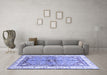 Machine Washable Geometric Blue Traditional Rug in a Living Room, wshabs3259blu