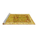 Sideview of Machine Washable Geometric Yellow Traditional Rug, wshabs3259yw