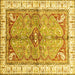 Square Geometric Yellow Traditional Rug, abs3259yw