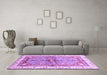 Machine Washable Geometric Purple Traditional Area Rugs in a Living Room, wshabs3259pur