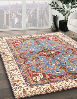 Machine Washable Abstract Desert Sand Beige Rug in a Family Room, wshabs3259