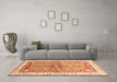 Machine Washable Geometric Orange Traditional Area Rugs in a Living Room, wshabs3259org