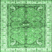 Square Geometric Emerald Green Traditional Rug, abs3259emgrn