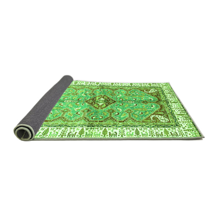 Sideview of Geometric Green Traditional Rug, abs3259grn
