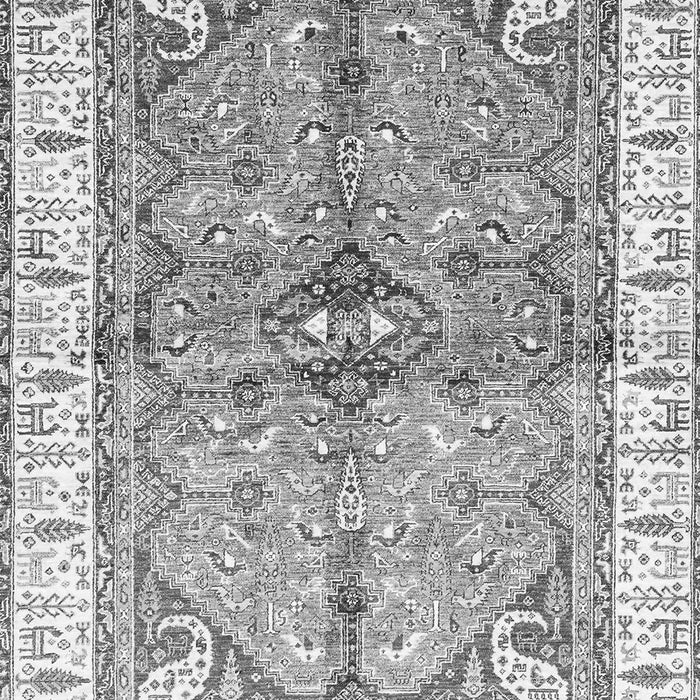 Machine Washable Geometric Gray Traditional Rug, wshabs3259gry