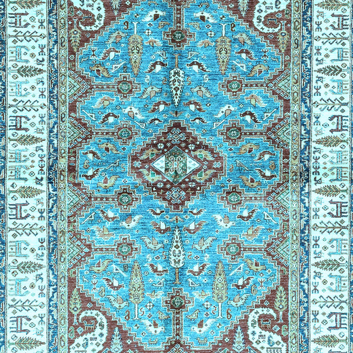 Geometric Light Blue Traditional Rug, abs3259lblu