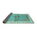 Sideview of Geometric Turquoise Traditional Rug, abs3259turq