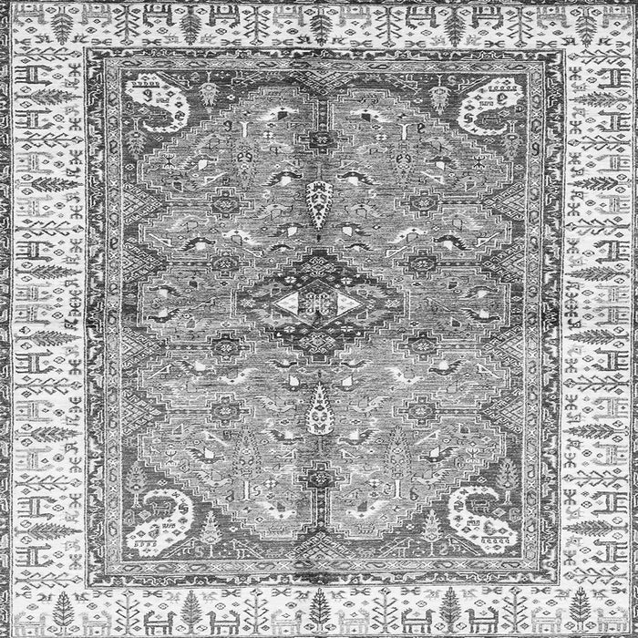 Square Geometric Gray Traditional Rug, abs3259gry