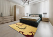 Abstract Cinnamon Brown Modern Rug in a Bedroom, abs325