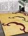 Machine Washable Abstract Cinnamon Brown Rug in a Family Room, wshabs325