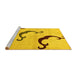 Sideview of Machine Washable Abstract Yellow Modern Rug, wshabs325yw