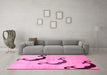 Machine Washable Abstract Pink Modern Rug in a Living Room, wshabs325pnk