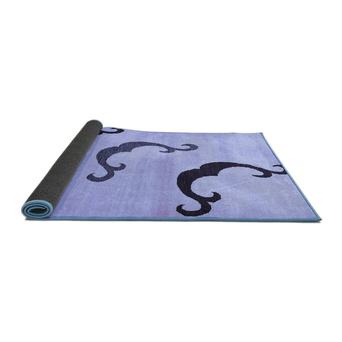 Sideview of Abstract Blue Modern Rug, abs325blu