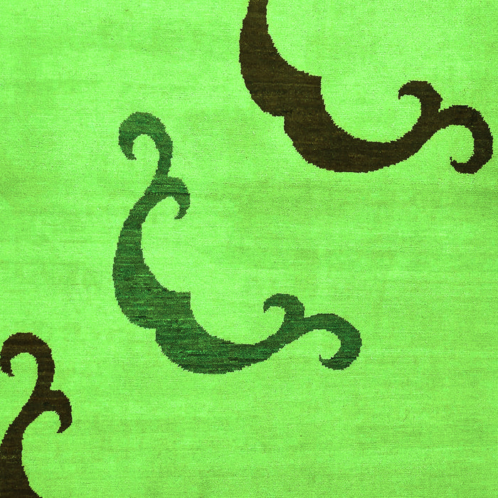 Machine Washable Abstract Green Modern Area Rugs, wshabs325grn