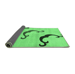 Sideview of Abstract Emerald Green Modern Rug, abs325emgrn