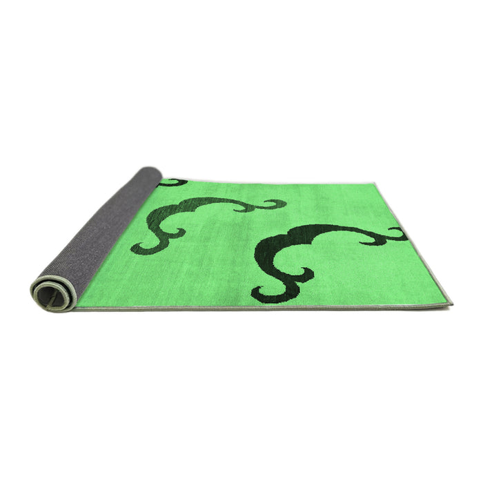 Sideview of Abstract Emerald Green Modern Rug, abs325emgrn