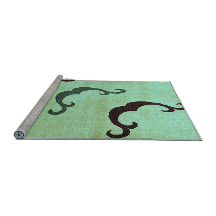 Sideview of Machine Washable Abstract Light Blue Modern Rug, wshabs325lblu