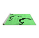 Sideview of Machine Washable Abstract Emerald Green Modern Area Rugs, wshabs325emgrn