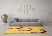 Machine Washable Abstract Brown Modern Rug in a Living Room,, wshabs325brn