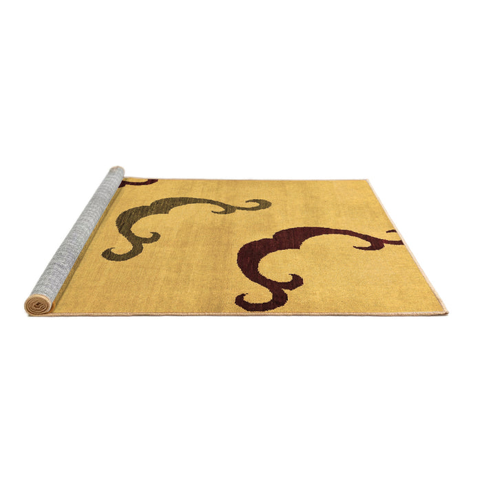 Sideview of Machine Washable Abstract Brown Modern Rug, wshabs325brn