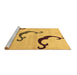 Sideview of Machine Washable Abstract Brown Modern Rug, wshabs325brn