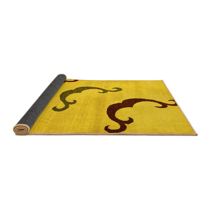 Sideview of Abstract Yellow Modern Rug, abs325yw