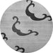 Round Machine Washable Abstract Gray Modern Rug, wshabs325gry