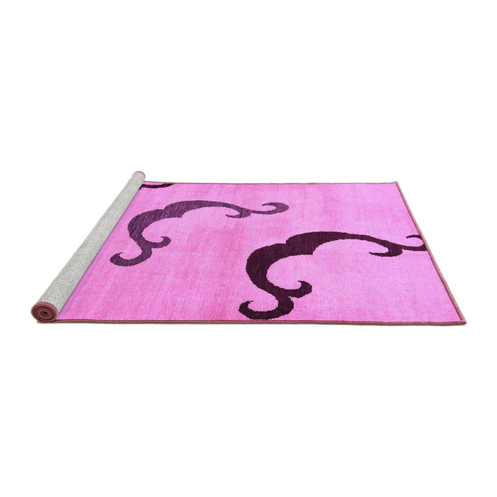 Sideview of Machine Washable Abstract Purple Modern Area Rugs, wshabs325pur