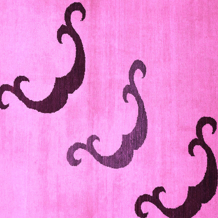 Square Machine Washable Abstract Purple Modern Area Rugs, wshabs325pur