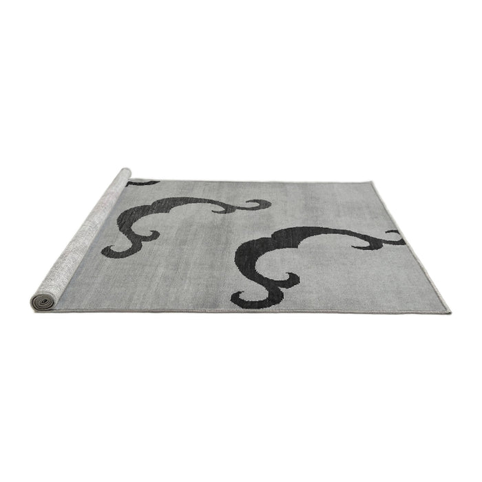Sideview of Machine Washable Abstract Gray Modern Rug, wshabs325gry