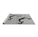 Sideview of Machine Washable Abstract Gray Modern Rug, wshabs325gry