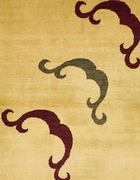 Machine Washable Abstract Cinnamon Brown Rug, wshabs325