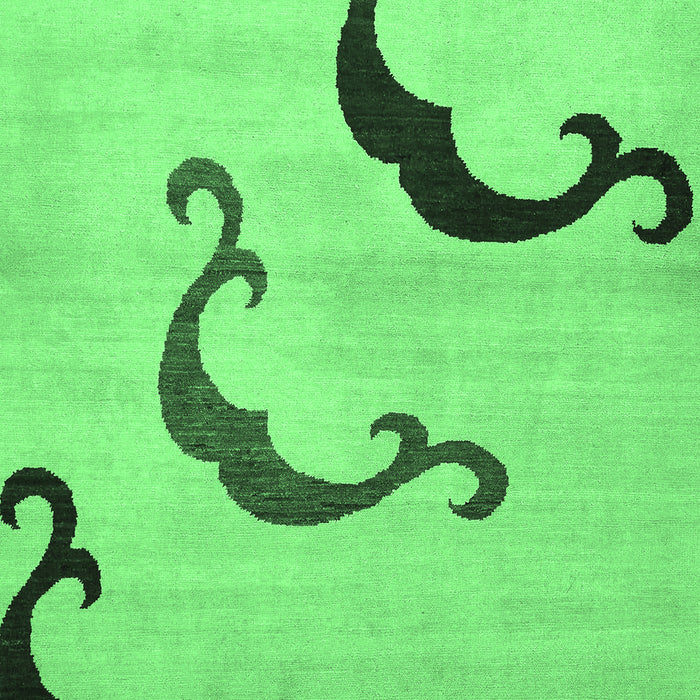Machine Washable Abstract Emerald Green Modern Area Rugs, wshabs325emgrn