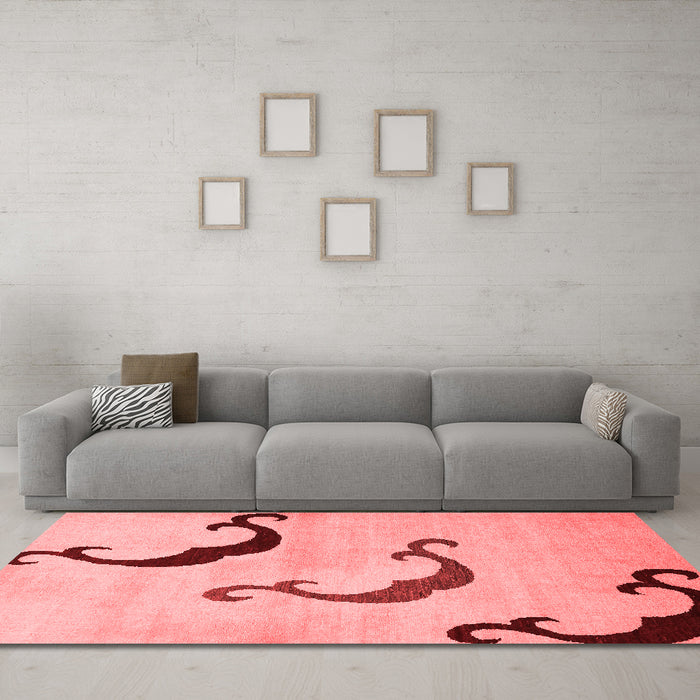 Modern Red Washable Rugs