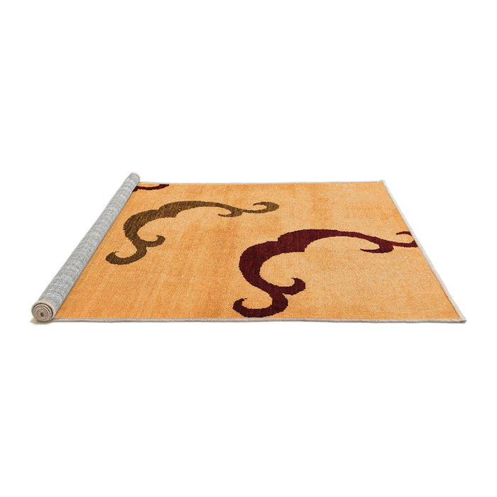Sideview of Machine Washable Abstract Orange Modern Area Rugs, wshabs325org