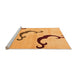 Sideview of Machine Washable Abstract Orange Modern Area Rugs, wshabs325org