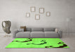 Machine Washable Abstract Green Modern Area Rugs in a Living Room,, wshabs325grn