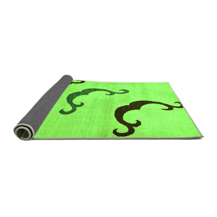 Sideview of Abstract Green Modern Rug, abs325grn