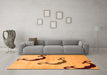 Machine Washable Abstract Orange Modern Area Rugs in a Living Room, wshabs325org