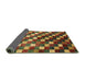 Sideview of Abstract Saffron Red Checkered Rug, abs326