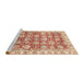 Sideview of Machine Washable Abstract Pastel Orange Rug, wshabs3260