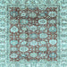 Square Oriental Light Blue Traditional Rug, abs3260lblu